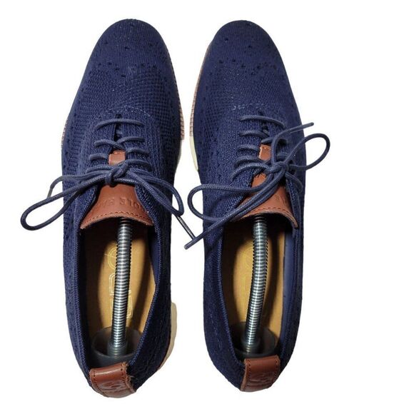 Cole Haan Men Zerogrand Stitchlite Knit Wingtip Oxford Shoe C24947 10 M Blue NEW - Picture 15 of 15
